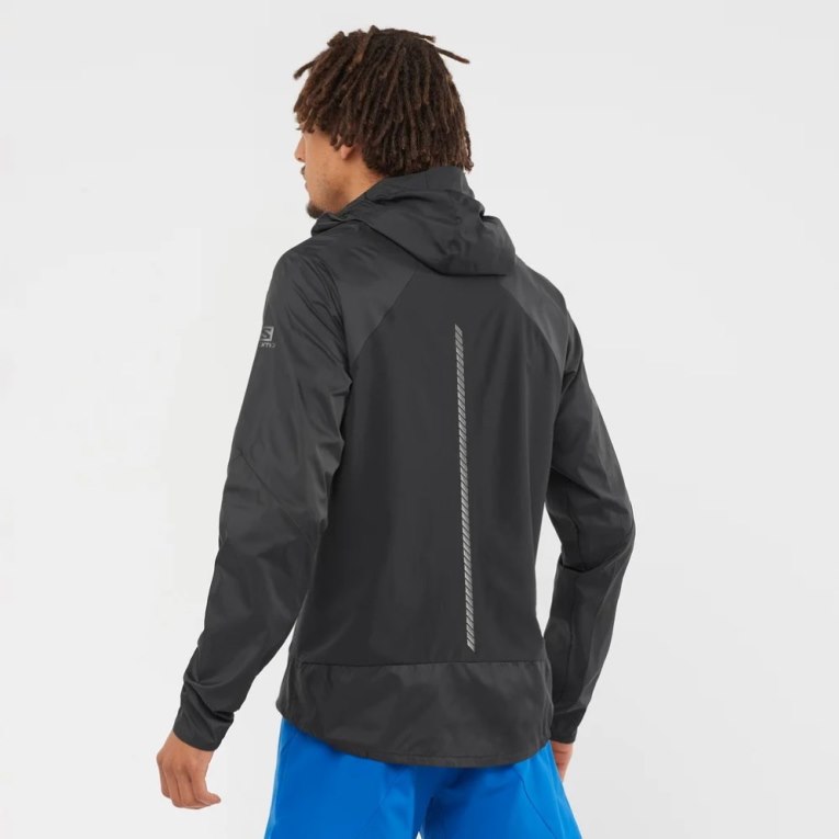 Black Salomon Bonatti Cross Men's Windbreaker | PH 97586K